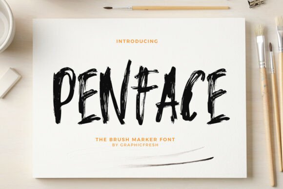 Penface: A Bold Brush Marker Font for Makers